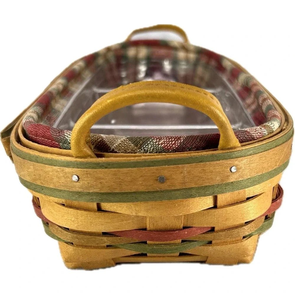 Longaberger 2000 Autumn Reflections Small HARVEST BLESSINGS BASKET 2 Protectors